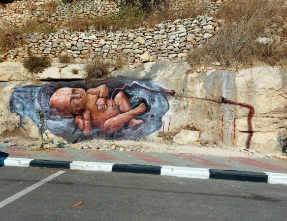 Salfit Municipality and the Red Crescent begin painting murals and artistic paintings in the city of Salfit.